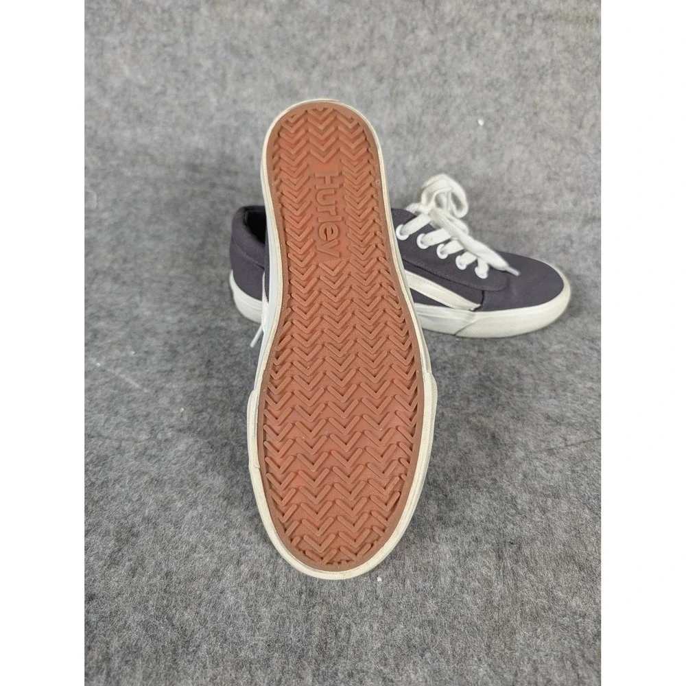 Hurley Mens‎ Canvas Sneakers Shoes Navy White Stripe Lace Up Size US 6 EUR 38.5